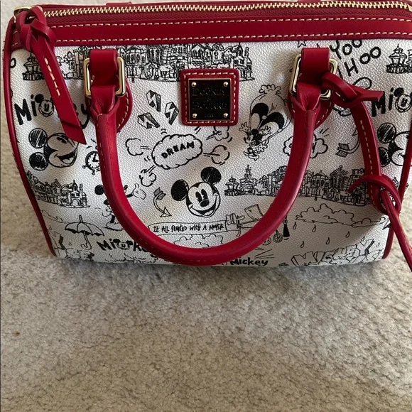Dooney & Burke Disney Satchel Purse Red and White - Picture 2 of 5